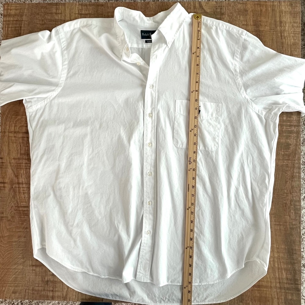 Ralph Lauren Mens 2XB Big Classic Fit White Oxford Button Down Shirt Long Sleeve - Picture 5 of 6
